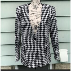 Express Houndstooth single breasted blazer single button with shoulder pads